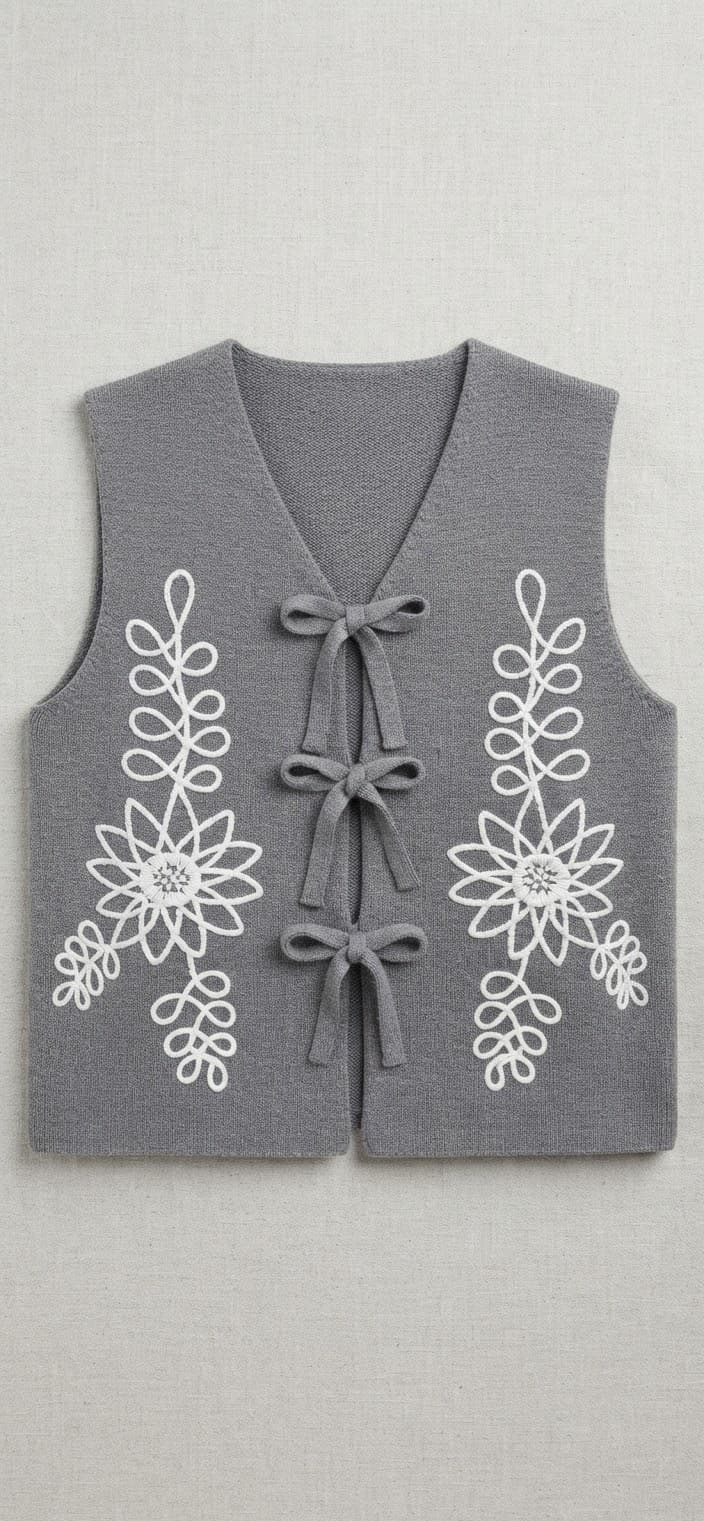 Cardigan sans  avec nœuds