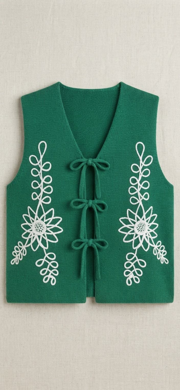 Cardigan sans  avec nœuds