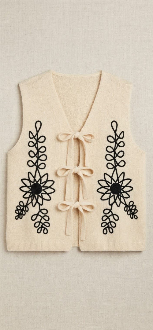 Cardigan sans  avec nœuds