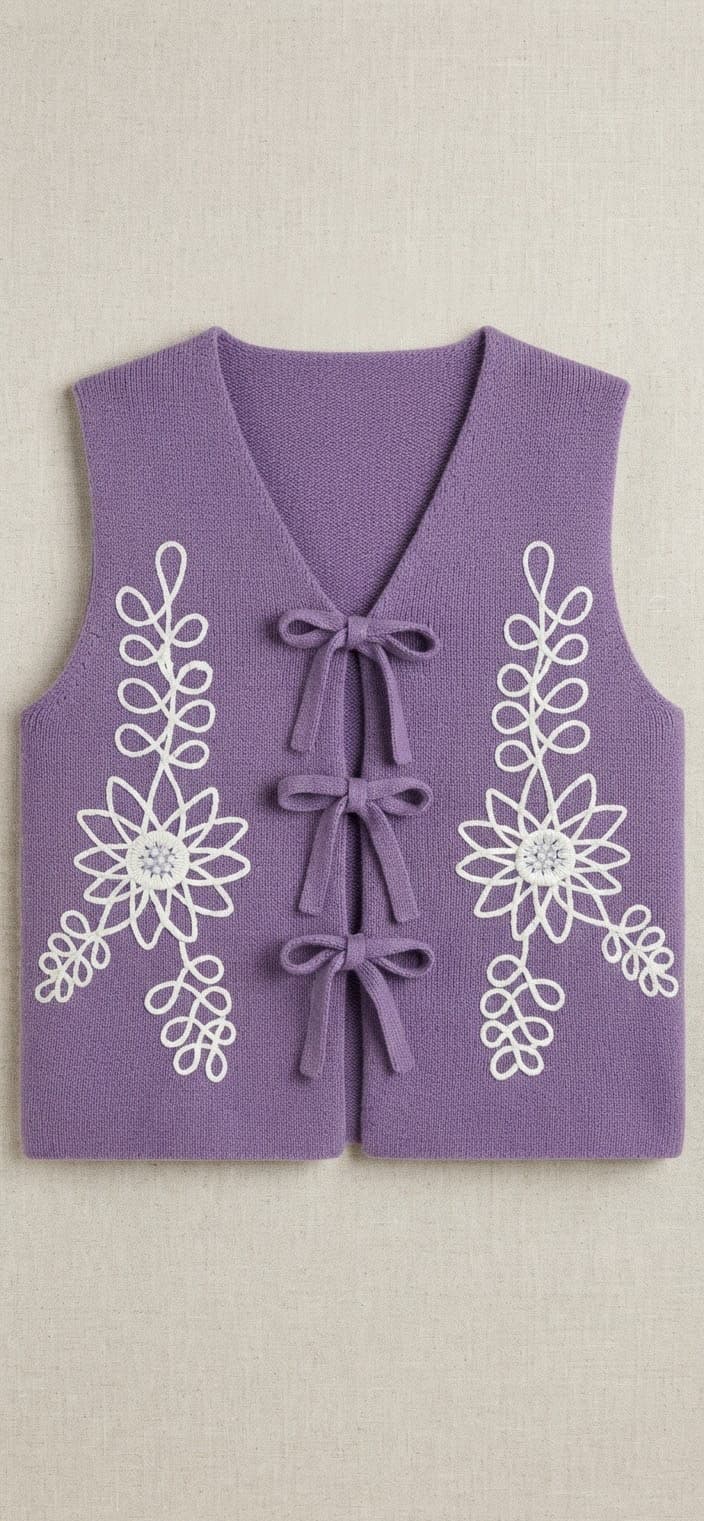 Cardigan sans  avec nœuds