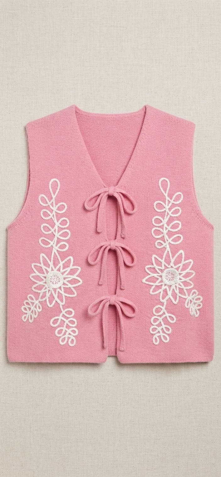 Cardigan sans  avec nœuds